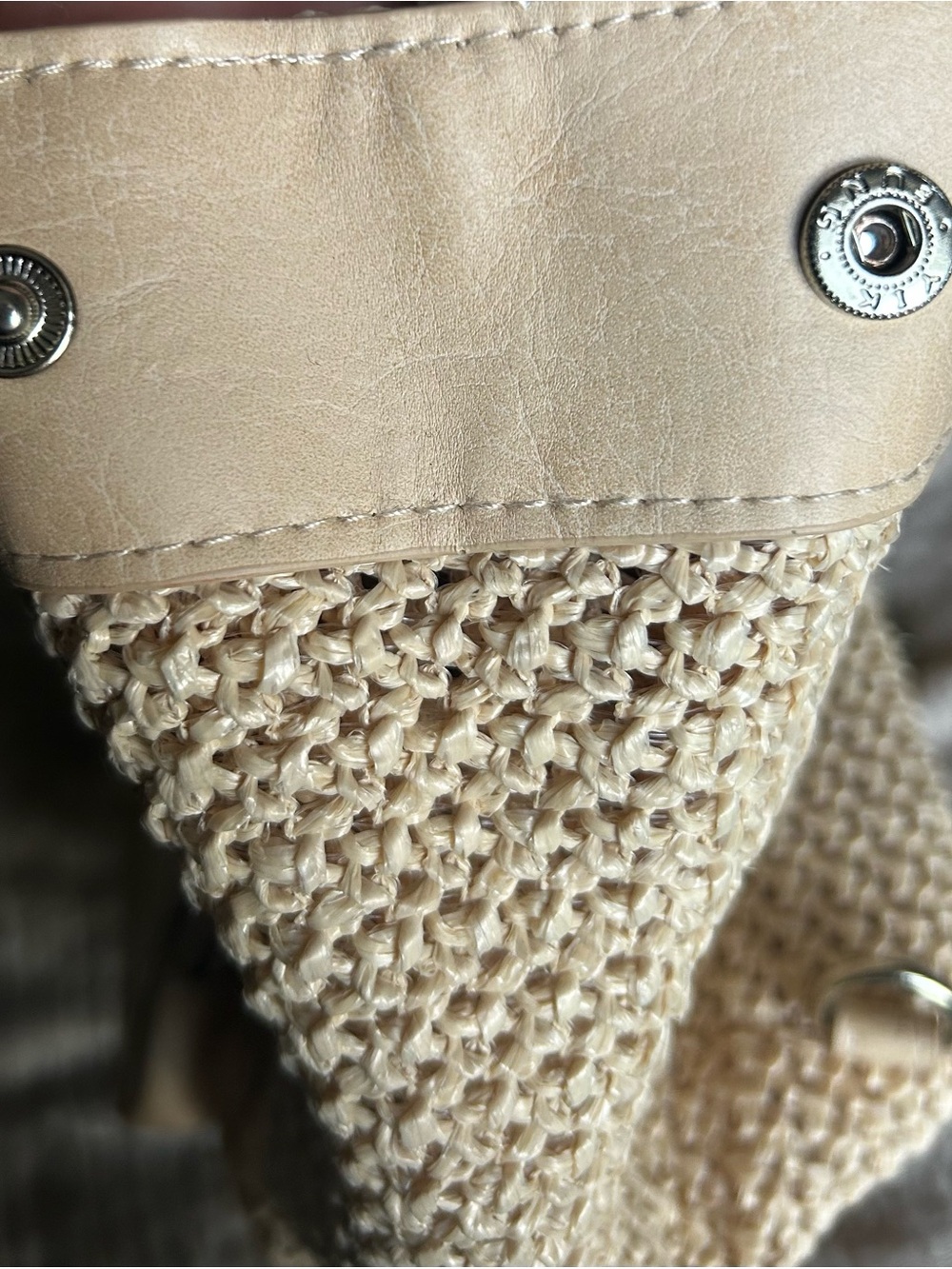 Beis Raffia Sling Backpack - Picture 6 of 8